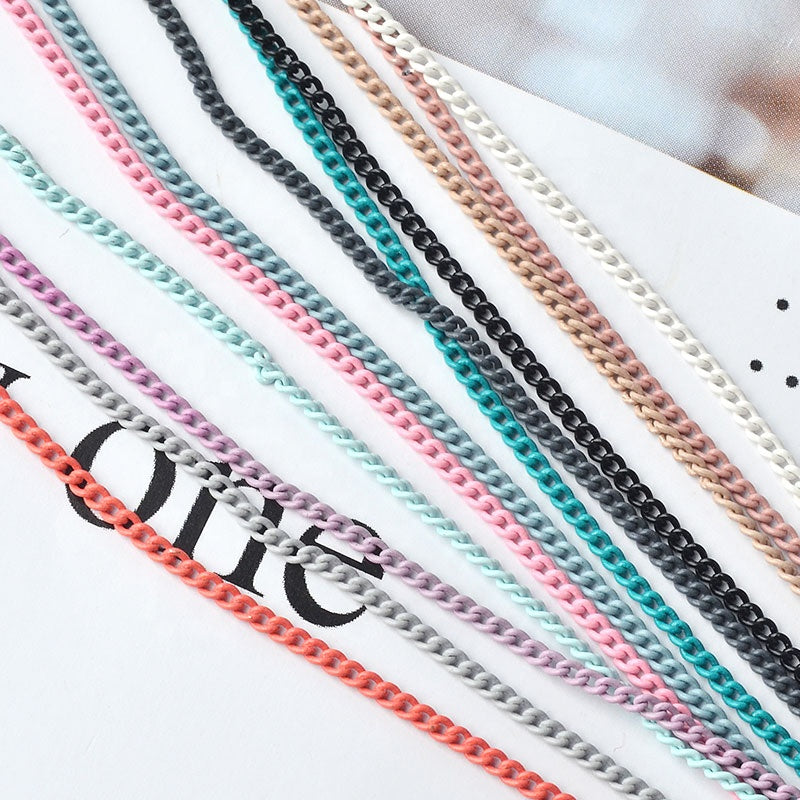 NDE029  ForLife 12 Types Colorful Thin Metal Chains 3d Nail Art Decorations Charm Nail Jewelry DIY Nail Decoration