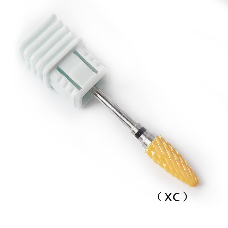 NDB013  3/32" Yellow Electric Ceramic Nail Drill Bits Manicure Nail Art Tool Accessories XC/C/M/F/XF