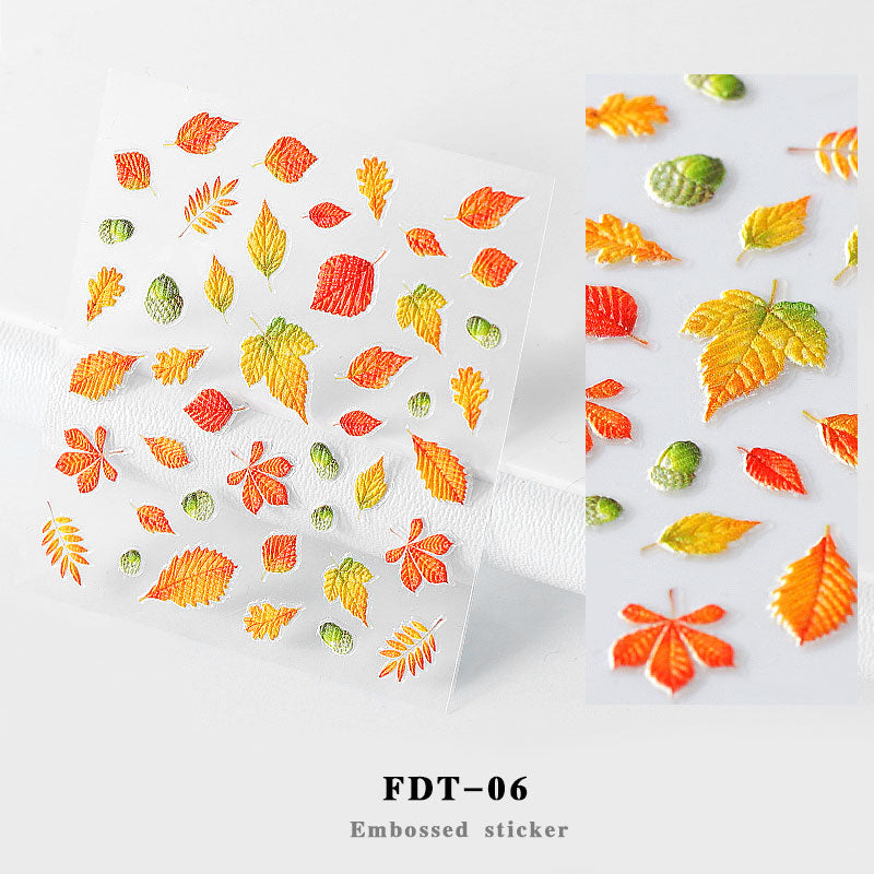 NS5D012   ForLife 2019 New Design 5D Embossed Charm Flowers Nail Art Stickers Decorations
