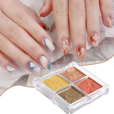 FNP040  Solid Pigment Watercolor Manicure Decor Paint Draw Chrome Glitter Powder Flowers DIY Nail Pigment Tool