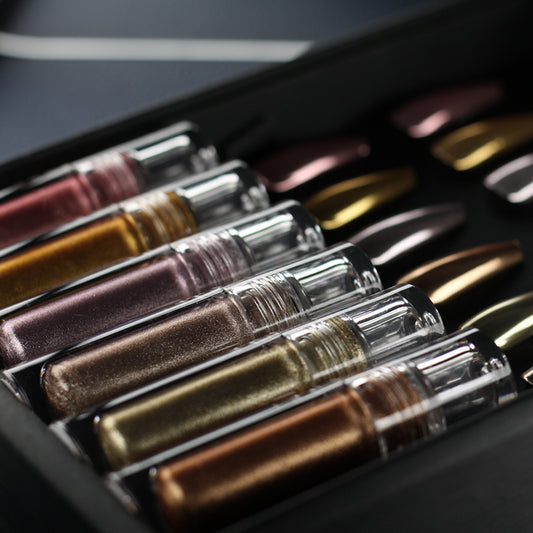 FNP022  High Quality Acrylic Mirror Chrome Powder Nails New 6 Colors Chameleon Liquid Chrome Powder For Nail Painting
