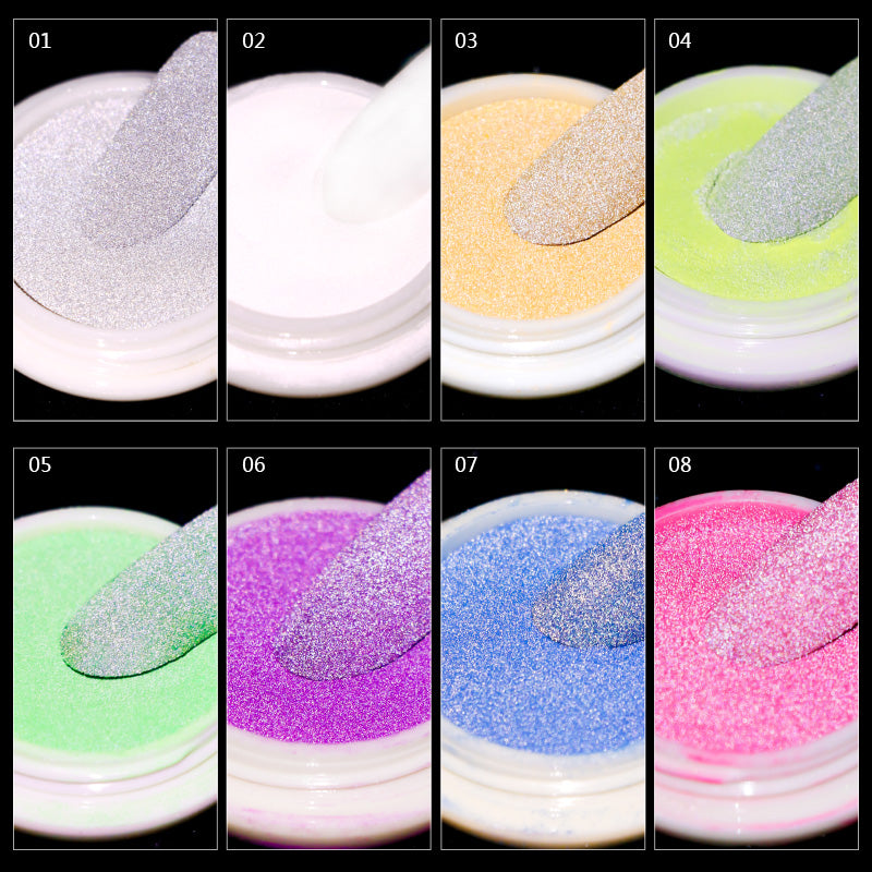 FNP112  New 8 colors glitter reflective disco nail powder for nail decoration
