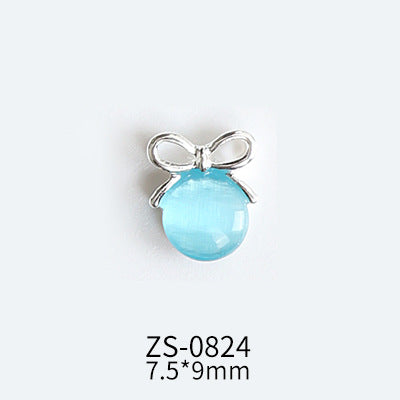 NZJ047  Lollipop Design 3D Nail Art Charms Heart Shaped Cat's Eye Stone Design Manicure Jewelry For Nail Art Decoration