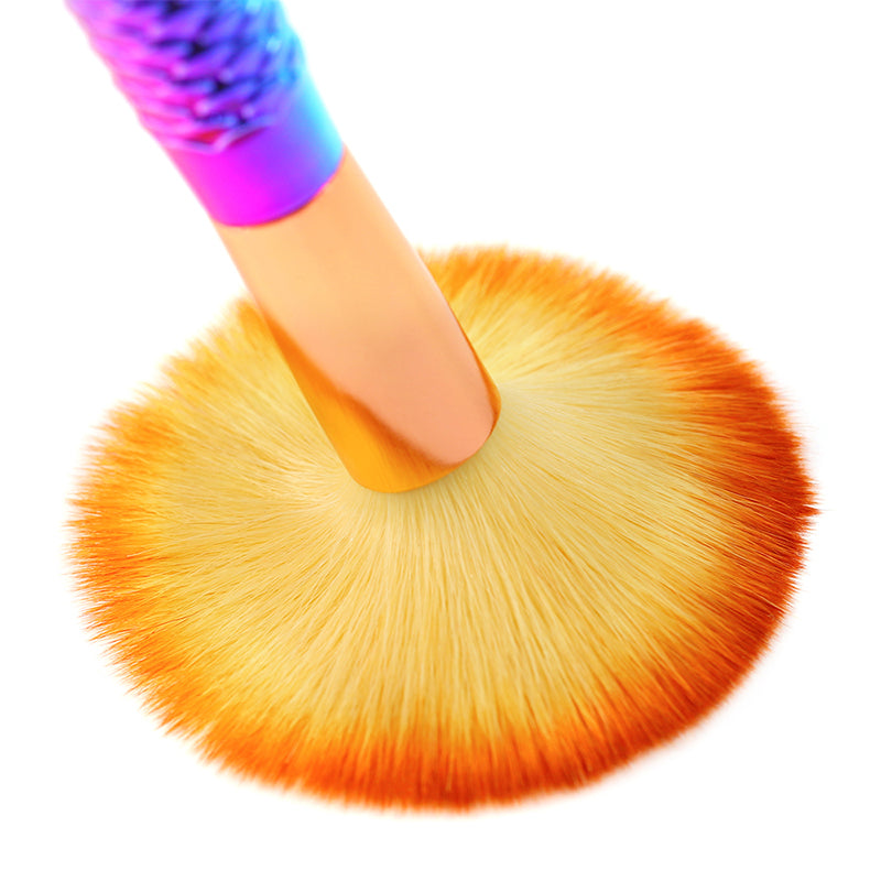 NBR017  ForLife Nail Art Brush Pen Mermaid Soft Fluffy Dust Clean Glitter Powder Remover Gradient Color Handle Blush Makeup Tools