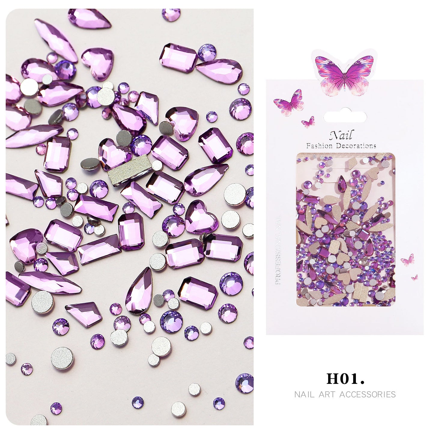 NRS028  ForLife Nail Art AB Rhinestone charms Glass Mixed Flat Bottom Shaped Rhinestone DIY Nail Art Jewelry