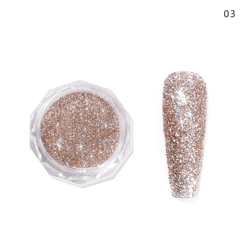 FNP074  Wholesale Broken Diamond Nail Powder Silvery Gold Crystal Nail Powder For Nail Decoration