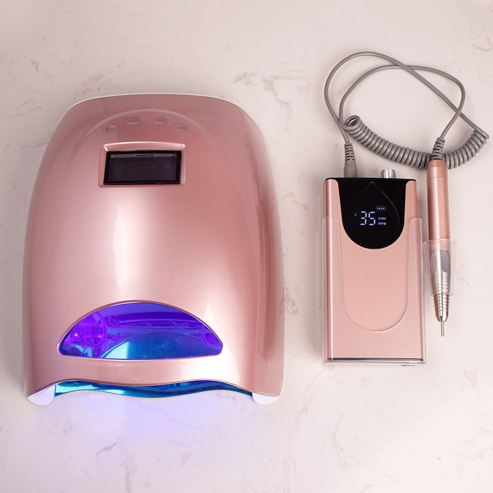 RNL025 New arrival  UV dryer Portable Cordless Rechargeable led nail lamp 48w silk printing LOGO with Removal base plate