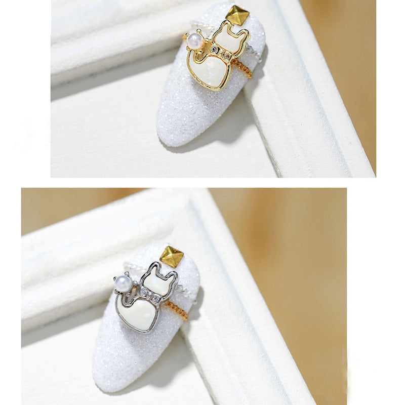 NDE033  ForLife Cat Mix 3d Pearls Mocha Art Crystal Nail Stone Rhinestones Diamond Decoration