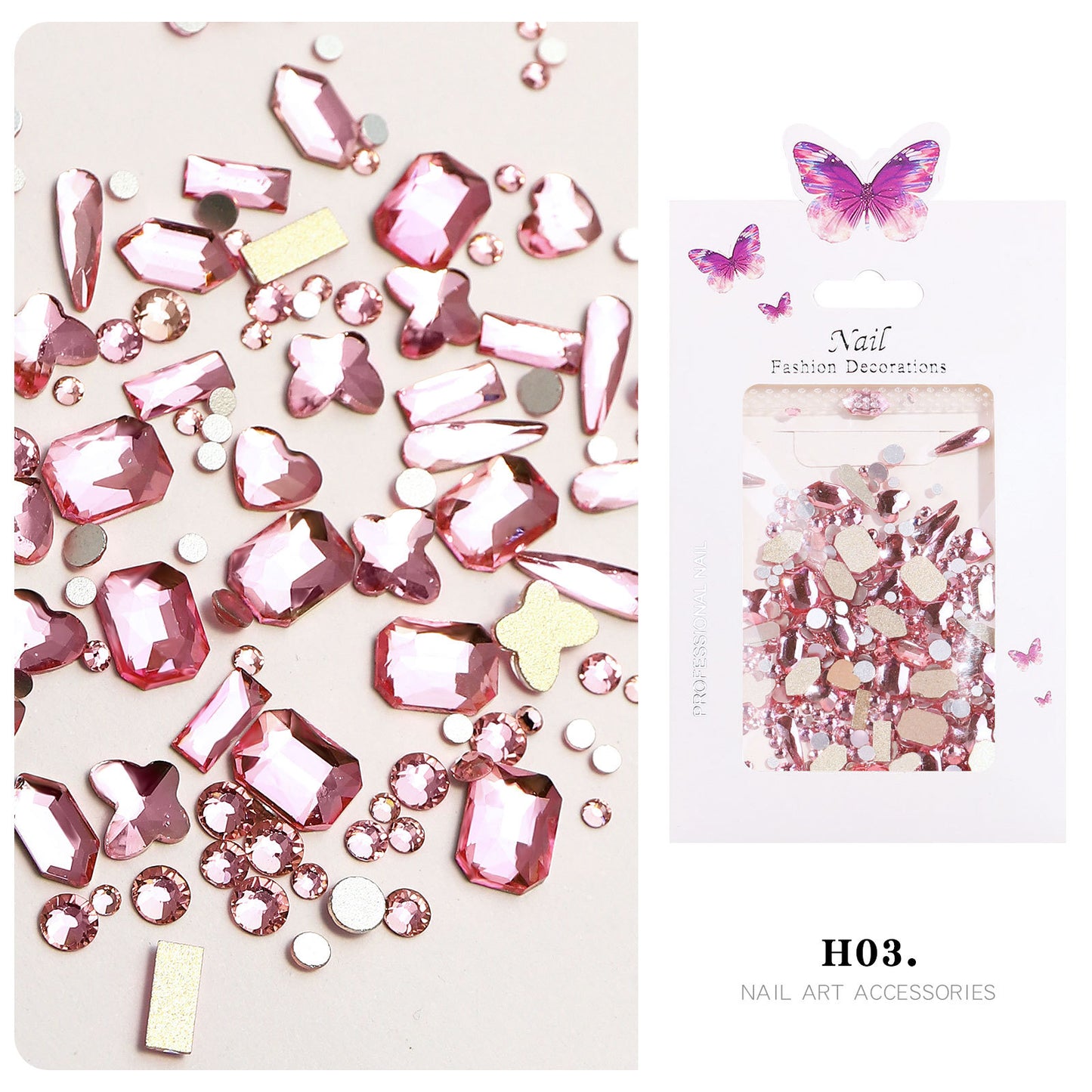 NRS028  ForLife Nail Art AB Rhinestone charms Glass Mixed Flat Bottom Shaped Rhinestone DIY Nail Art Jewelry