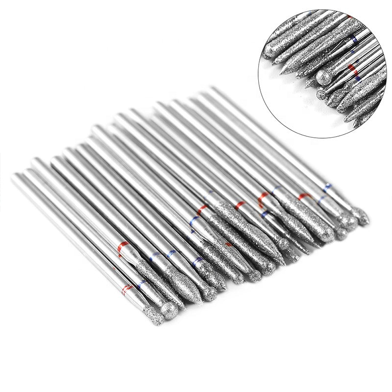 NDB030  30 Pcs Diamonds Nail Drill Bits Set Tungsten Steel Nail Art Polished Cutter For Electric Manicure Machine Accessory