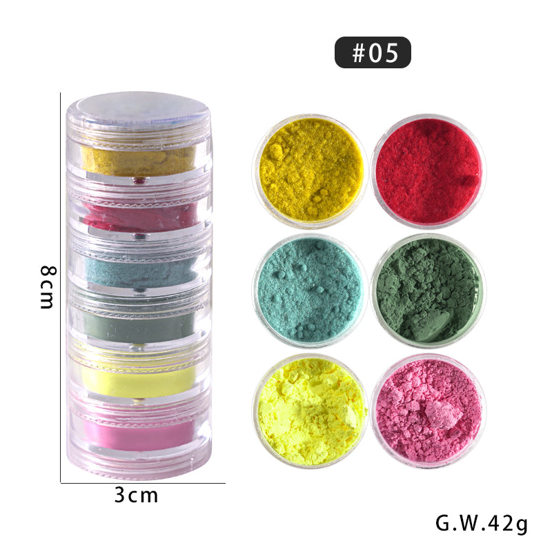 FNP032  Fine Quality Acrylic Variable Temperature Nail Powder Mixed Mirror Woolen Solid Magic Nail Art Decoration