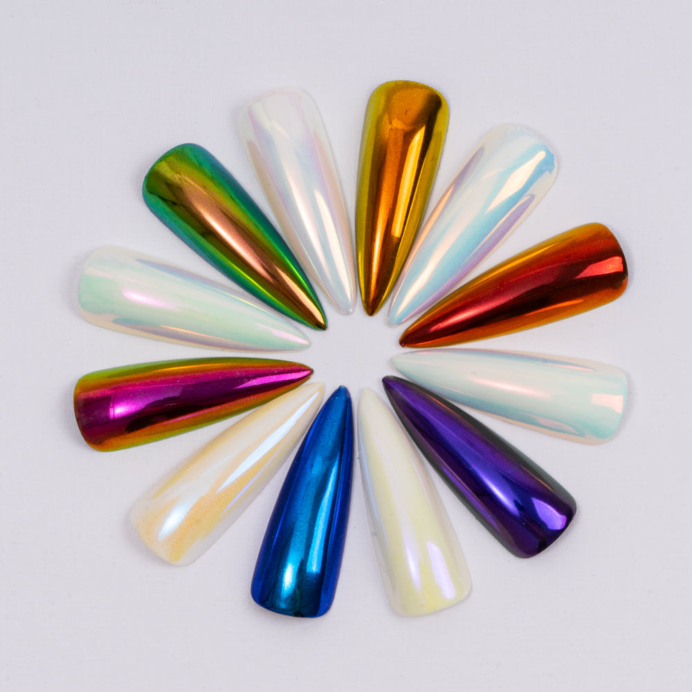 FNP012  Round tube wholesale WT series 5 colors liquid magic mirror powder used for art nail decoration