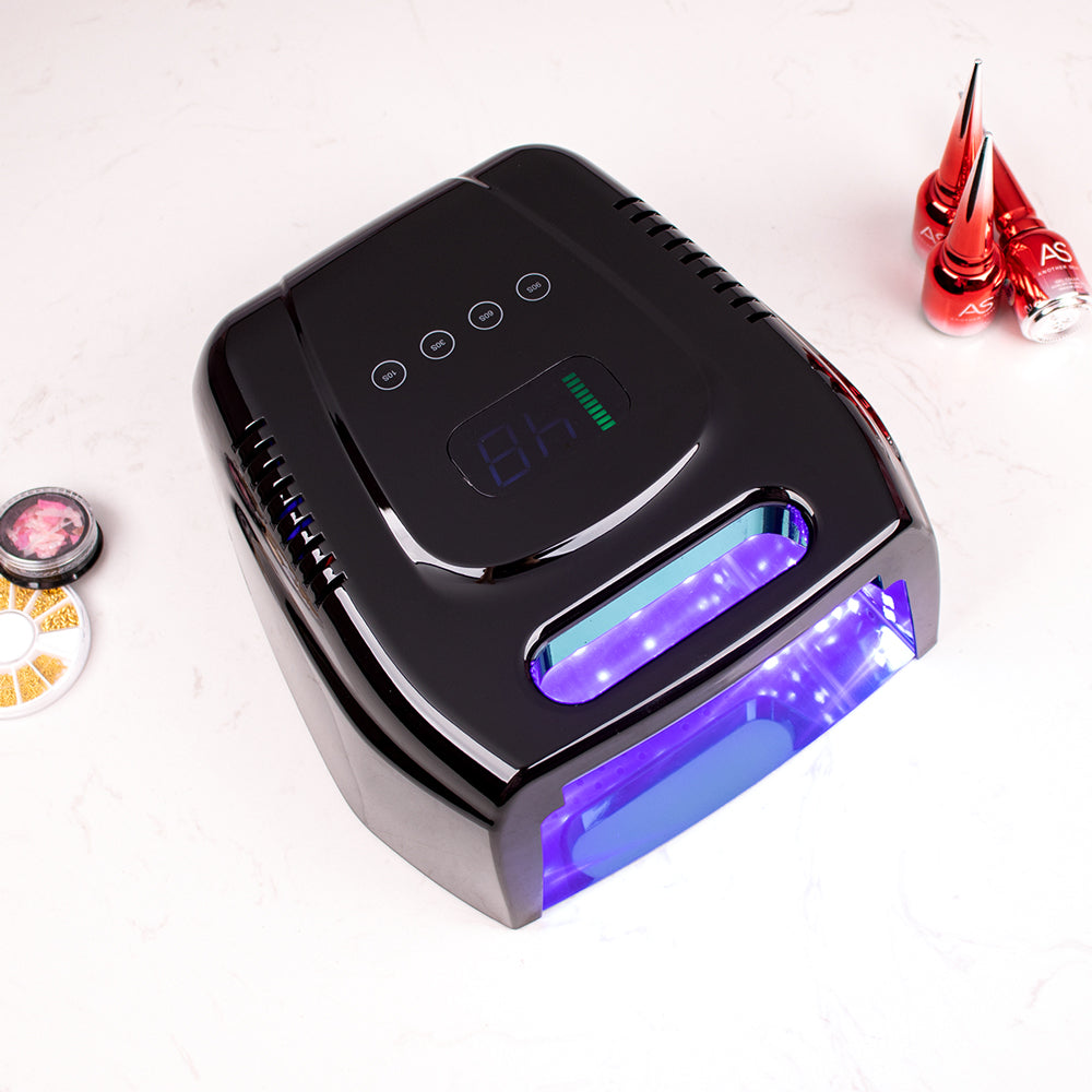 RNL026 2022 New Nail Dryer Wireless Nail Lamp Black Color Cordless 96w LED UV Lamp Customize Logo for Nail Salon