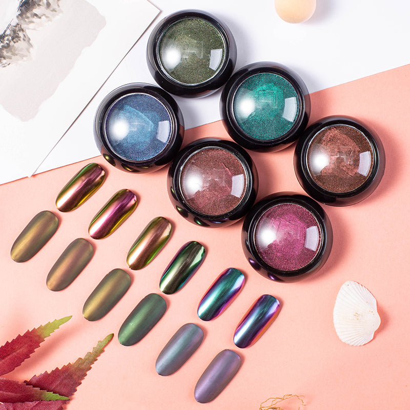 FNP079  Holographic Laser Aurora Powder chameleon pigment Solid Matte Effect Nail aurora pigment powder pigment powder for nails