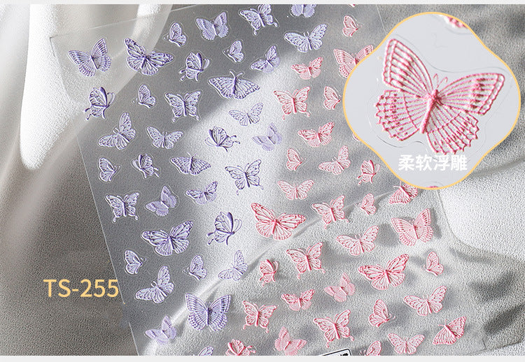 NS5D001 New Summer Nail Leave 5D Nail Sticker Adhesive Decal Summer Drinking Fruit Slider Laser Nail Art Decoration Manicure Wrap 3D