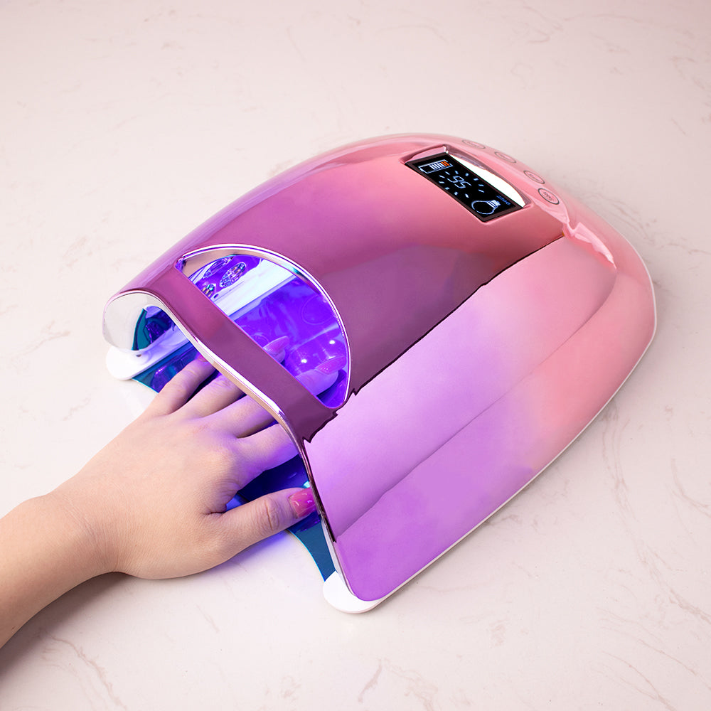 RNL025 New arrival  UV dryer Portable Cordless Rechargeable led nail lamp 48w silk printing LOGO with Removal base plate