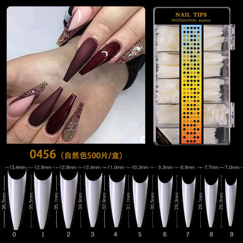 FTMA004 Cross-border No Trace C Arc Free Carving Frosted Nails Extended Patch Nail Art Frosted Trapezoidal Nails 500 Pieces