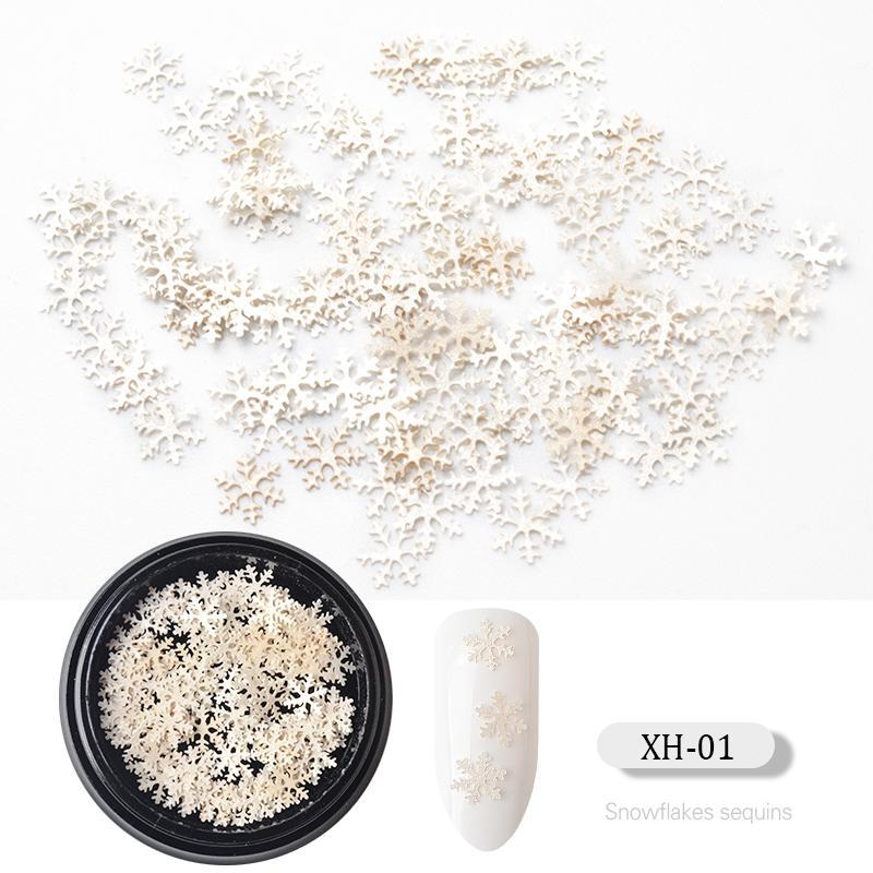 FDMC015 New nail art Christmas ornaments, wood pulp flakes snowflake Santa Claus mixed decorations