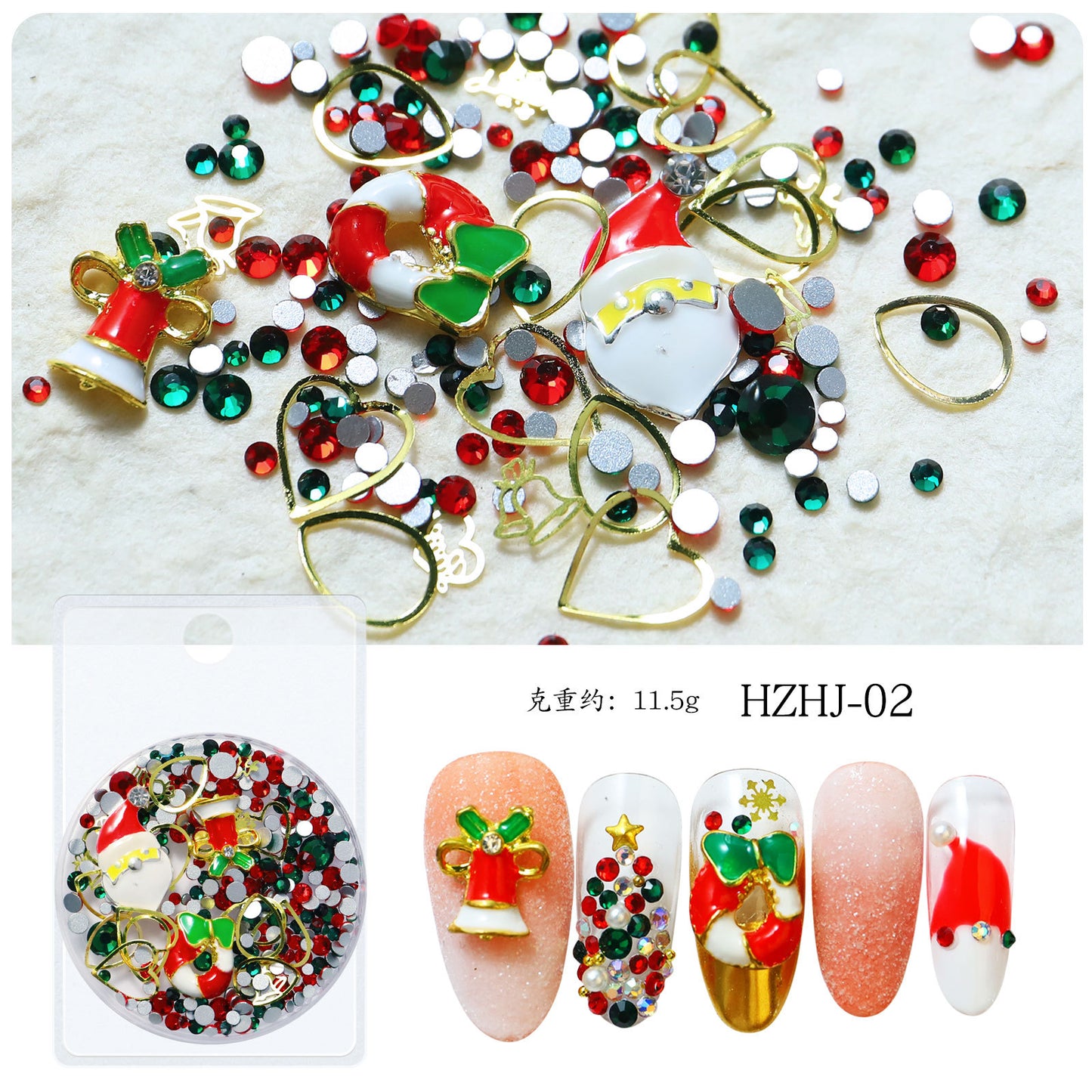 FDMC033 New Snowflake Christmas Halloween Ornaments, Nail Art Decorations, Nail Art Mixed Alloy Christmas Collection