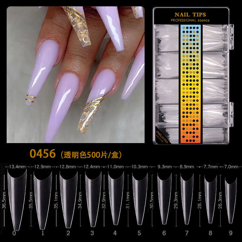 FTMA004 Cross-border No Trace C Arc Free Carving Frosted Nails Extended Patch Nail Art Frosted Trapezoidal Nails 500 Pieces