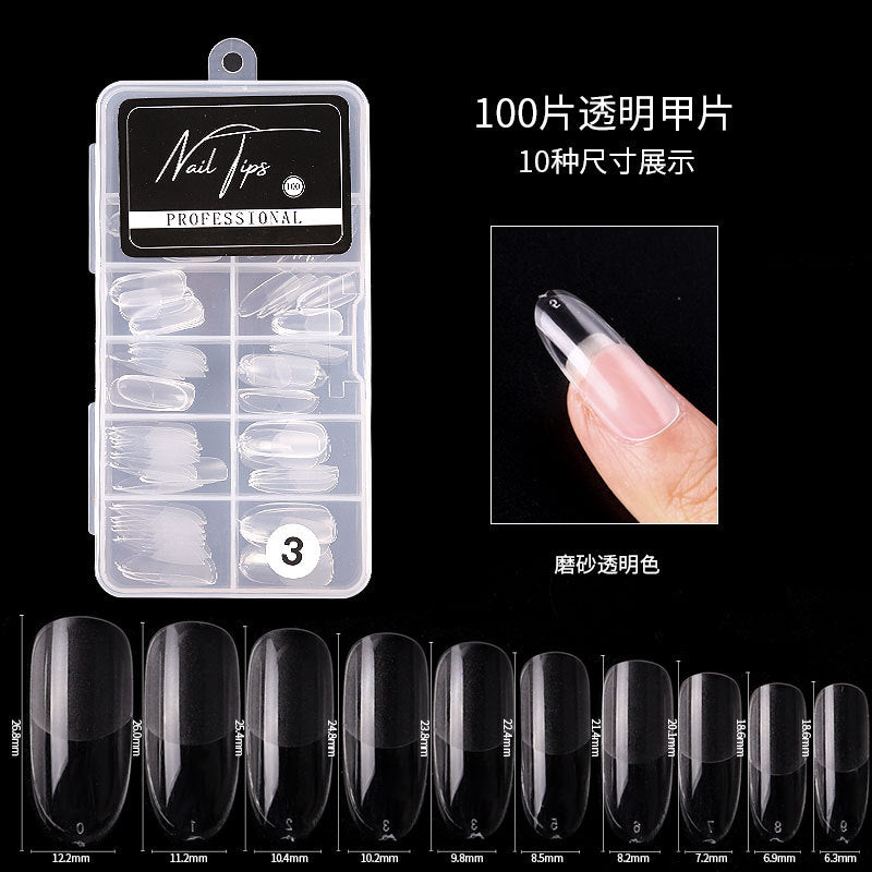 FTMA001 New Nail Art Patch Ultra-thin No Trace Finished Detachable Transparent Full Paste Extended Fake Nails 100pcs Box