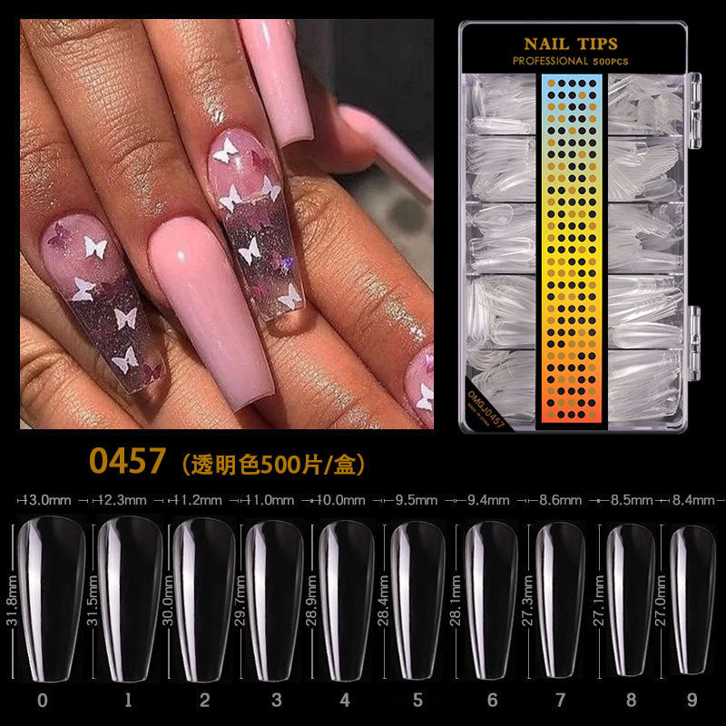 FTMA004 Cross-border No Trace C Arc Free Carving Frosted Nails Extended Patch Nail Art Frosted Trapezoidal Nails 500 Pieces