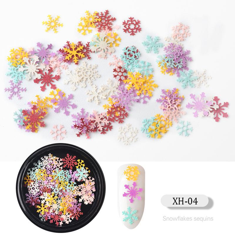 FDMC015 New nail art Christmas ornaments, wood pulp flakes snowflake Santa Claus mixed decorations