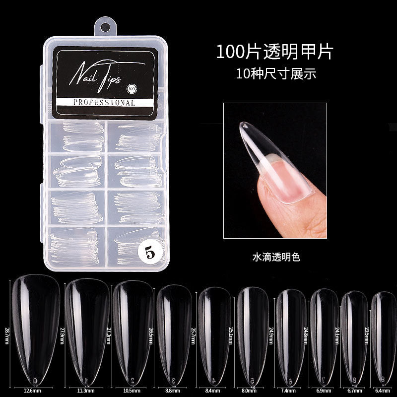 FTMA001 New Nail Art Patch Ultra-thin No Trace Finished Detachable Transparent Full Paste Extended Fake Nails 100pcs Box