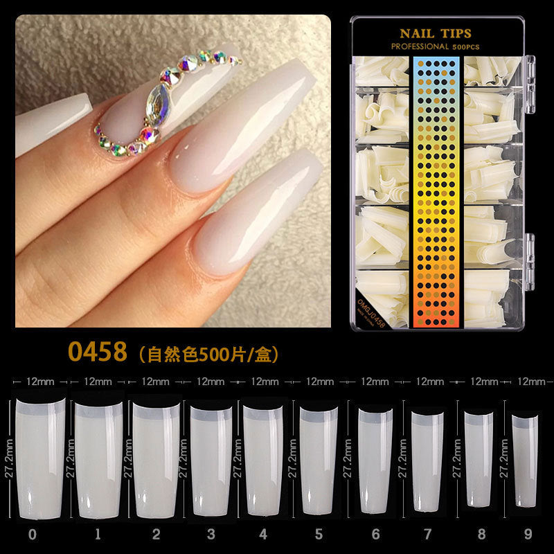 FTMA004 Cross-border No Trace C Arc Free Carving Frosted Nails Extended Patch Nail Art Frosted Trapezoidal Nails 500 Pieces