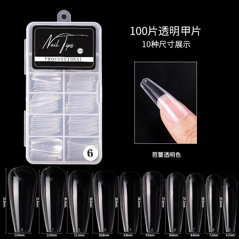 FTMA001 New Nail Art Patch Ultra-thin No Trace Finished Detachable Transparent Full Paste Extended Fake Nails 100pcs Box