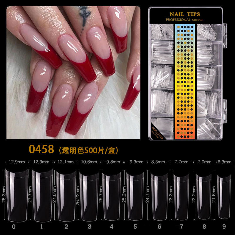 FTMA004 Cross-border No Trace C Arc Free Carving Frosted Nails Extended Patch Nail Art Frosted Trapezoidal Nails 500 Pieces