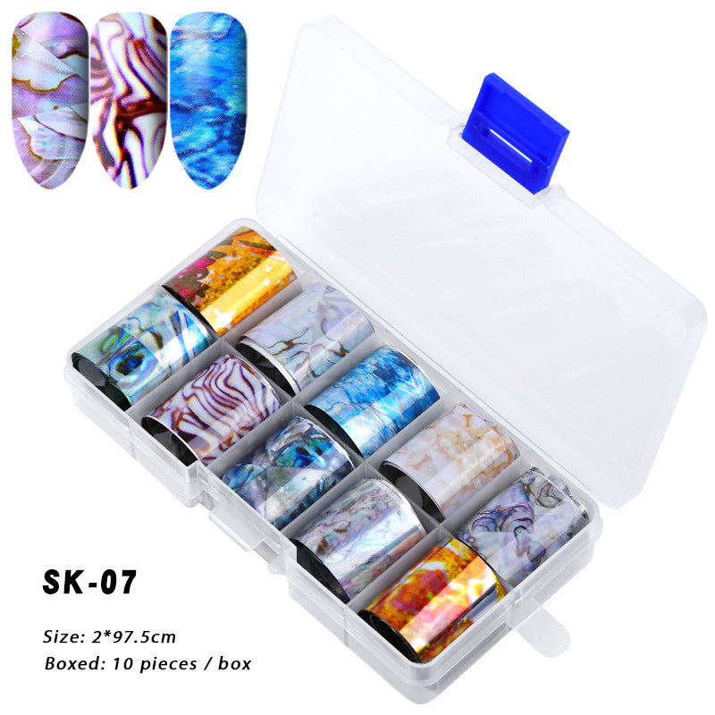FSMA007 Manicure starry sky sticker box, starry sky nail sticker transfer paper, colorful laser starry sky paper 120*2.5