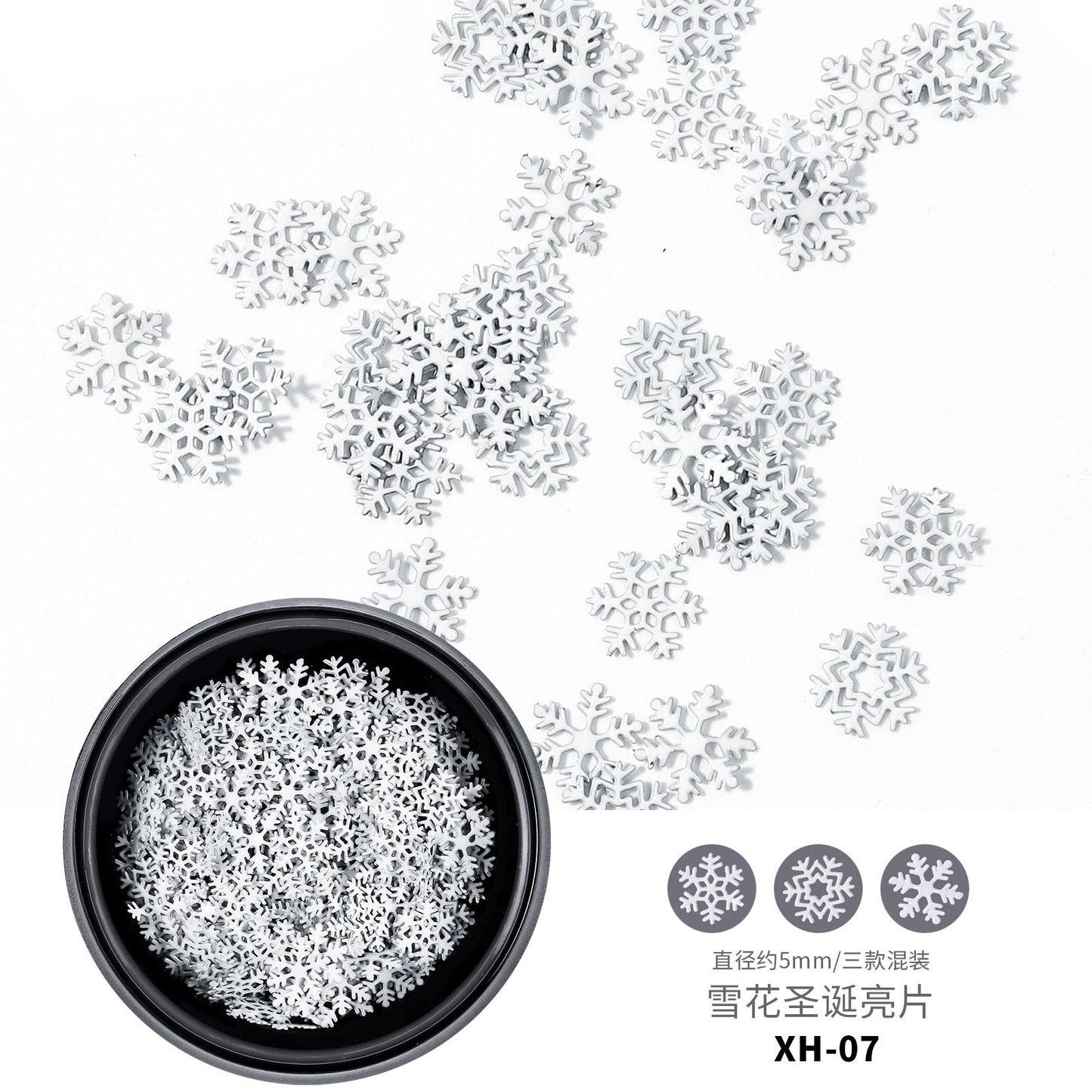 FDMC015 New nail art Christmas ornaments, wood pulp flakes snowflake Santa Claus mixed decorations