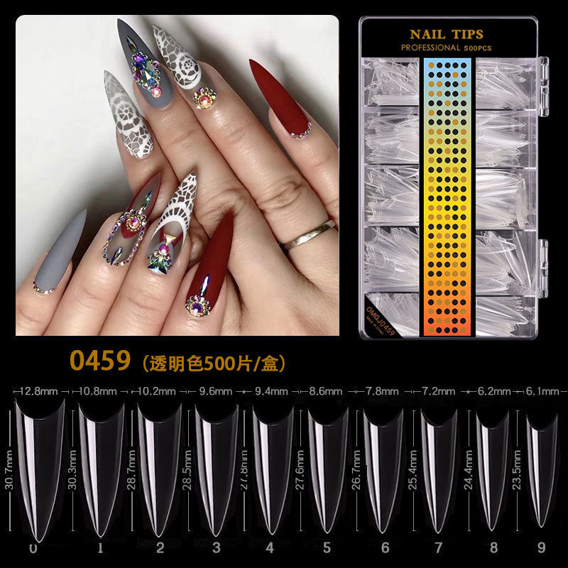 FTMA004 Cross-border No Trace C Arc Free Carving Frosted Nails Extended Patch Nail Art Frosted Trapezoidal Nails 500 Pieces