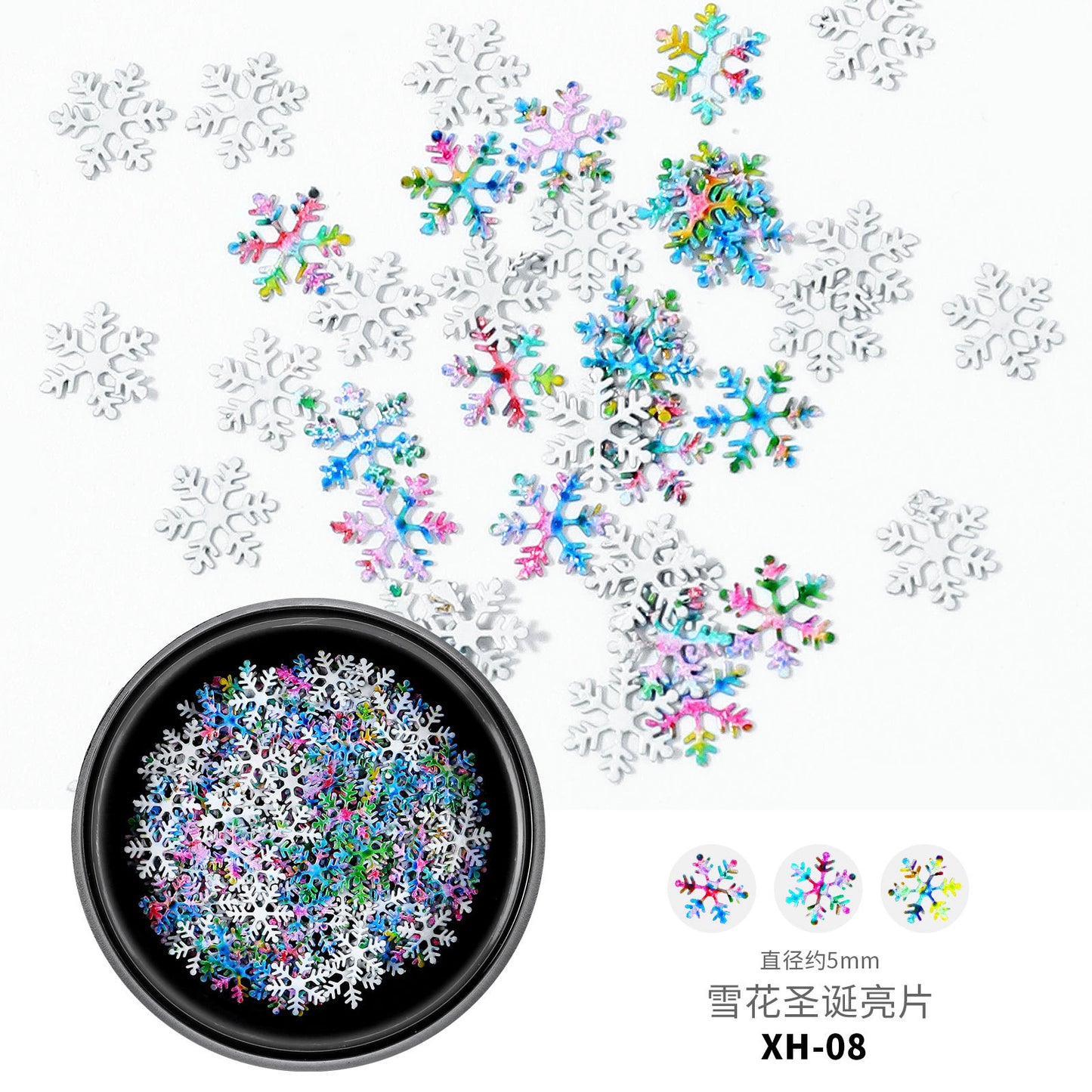 FDMC015 New nail art Christmas ornaments, wood pulp flakes snowflake Santa Claus mixed decorations