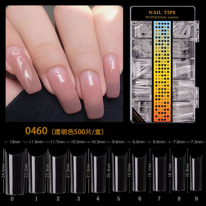 FTMA004 Cross-border No Trace C Arc Free Carving Frosted Nails Extended Patch Nail Art Frosted Trapezoidal Nails 500 Pieces