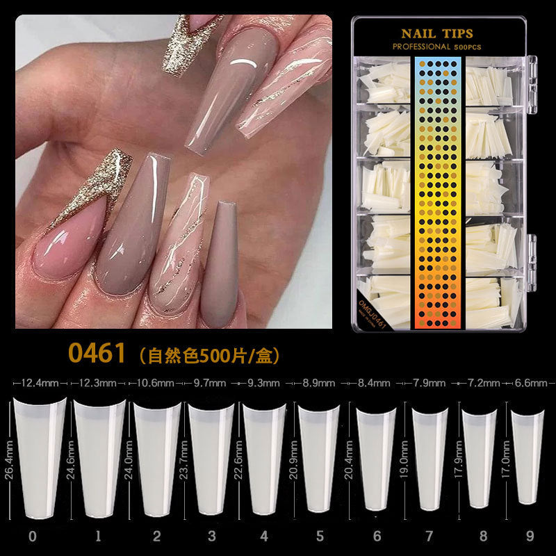 FTMA004 Cross-border No Trace C Arc Free Carving Frosted Nails Extended Patch Nail Art Frosted Trapezoidal Nails 500 Pieces