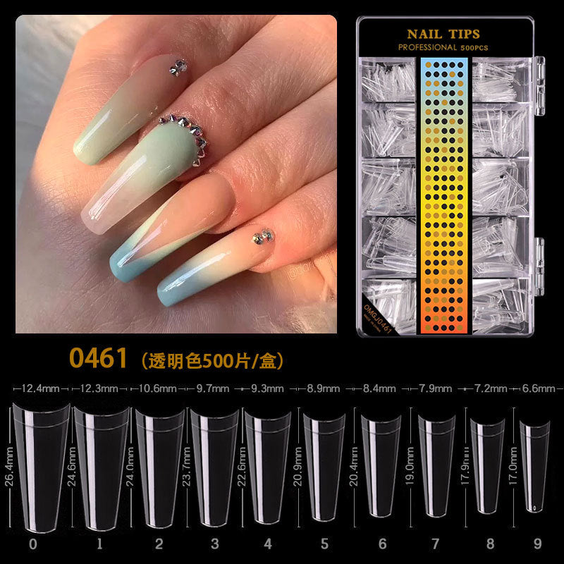 FTMA004 Cross-border No Trace C Arc Free Carving Frosted Nails Extended Patch Nail Art Frosted Trapezoidal Nails 500 Pieces