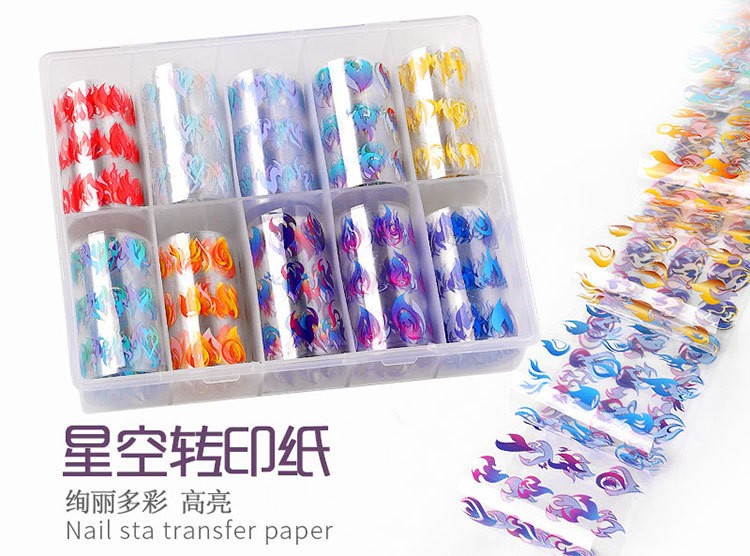 FSMA006 New nail art starry sky transfer sticker, gold foil silk, gold and silver foil mesh 100*4