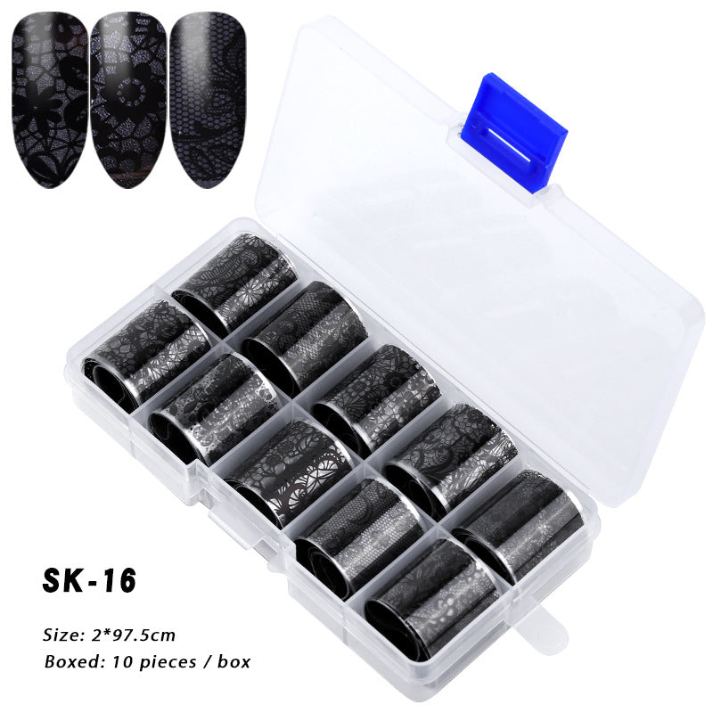 FSMA007 Manicure starry sky sticker box, starry sky nail sticker transfer paper, colorful laser starry sky paper 120*2.5