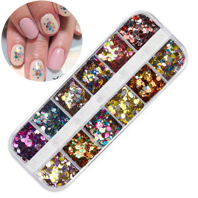 FDMD017 Hot Selling Nail Art Sequins, Heart Laser Symphony Butterfly Fluorescent Luminous Sequins, Boxed